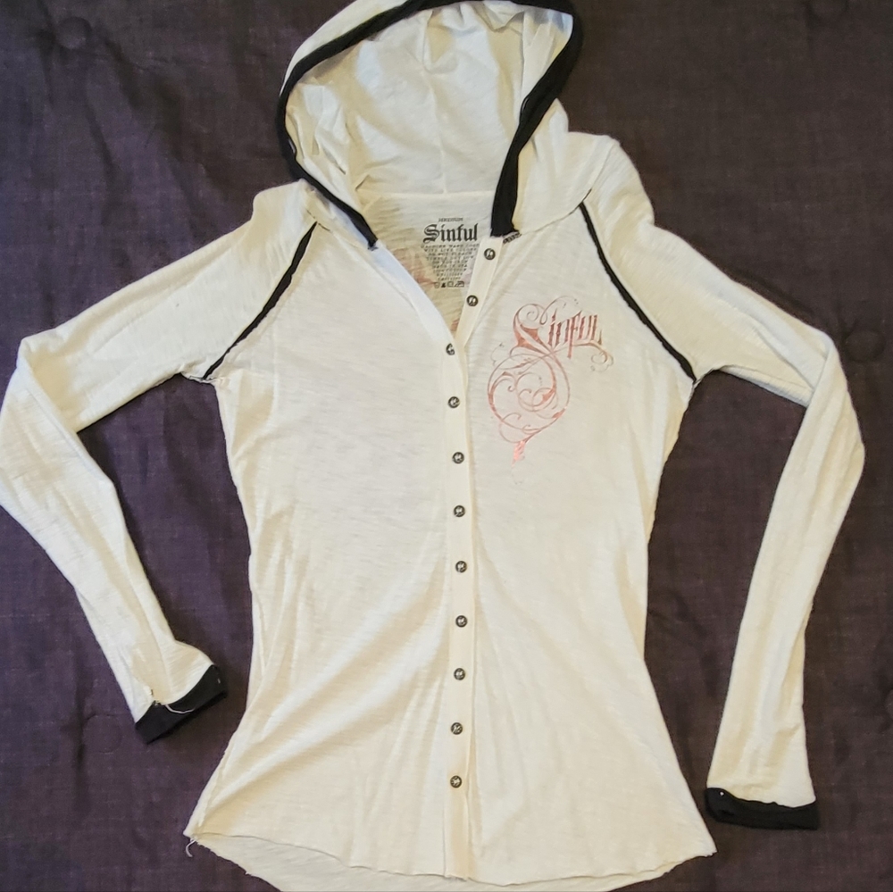 Sinful brand, size medium long sleeve t-shirt.